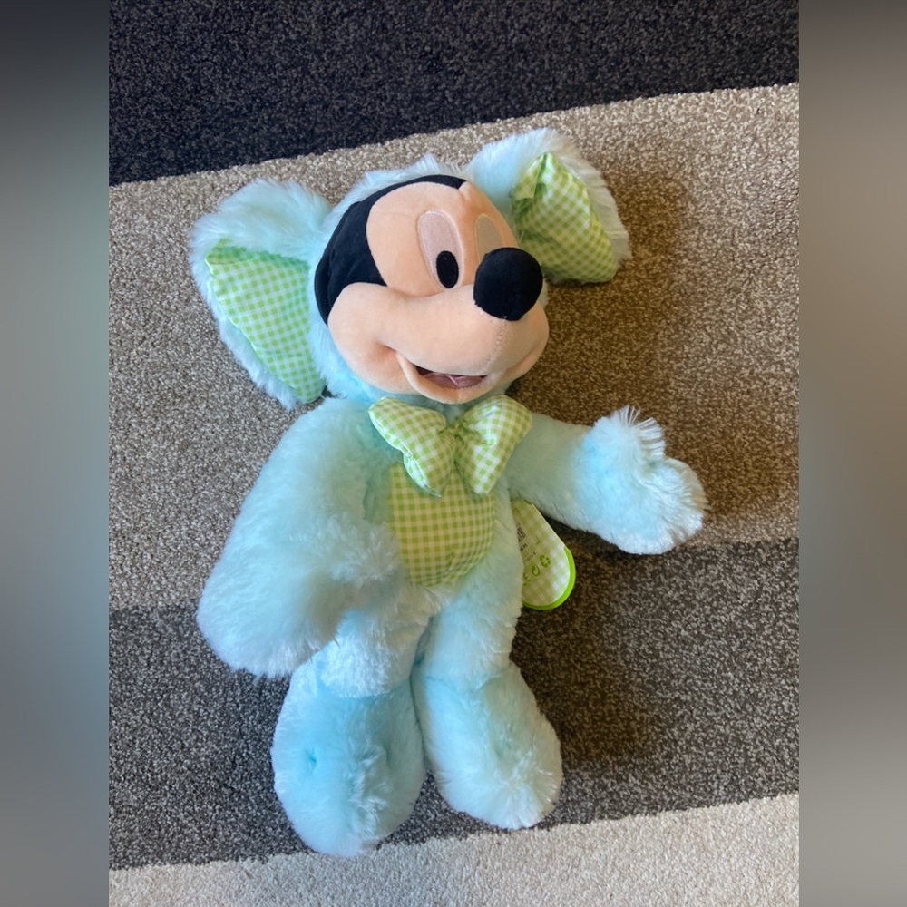 Disney Store Mickey Mouse Easter Bunny Costume Plush Stuffed Animal 15” NWT
